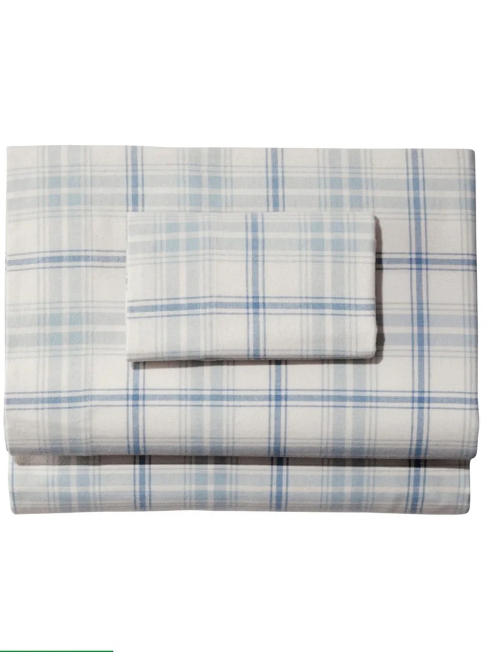L.L. Bean King Ultrasoft Comfort Portuguese Flannel Sheet Set Bay Blue Check NWT